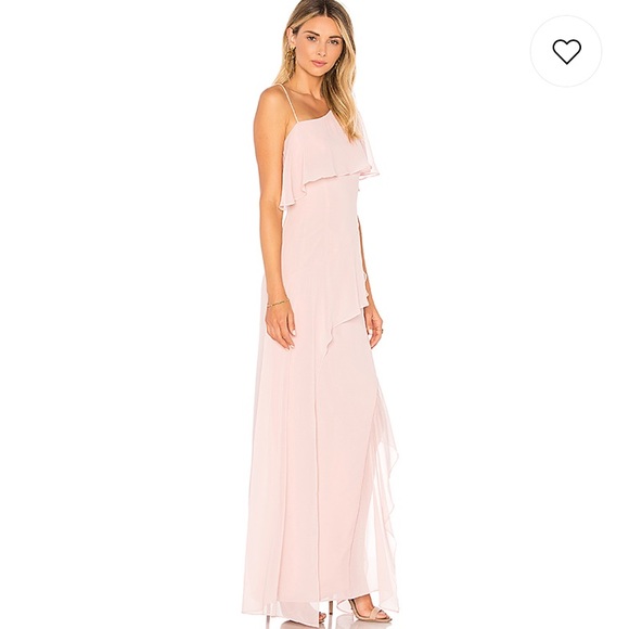 Light Blush Asymmetrical Long Dress- Size XS - Picture 3 of 4